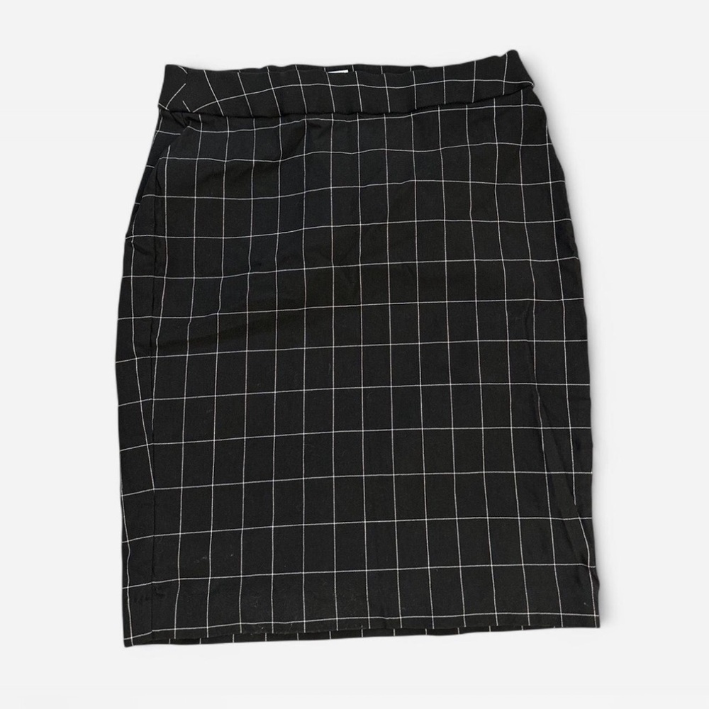 Elle Checkered Pencil Skirt Women’s Medium Black & White